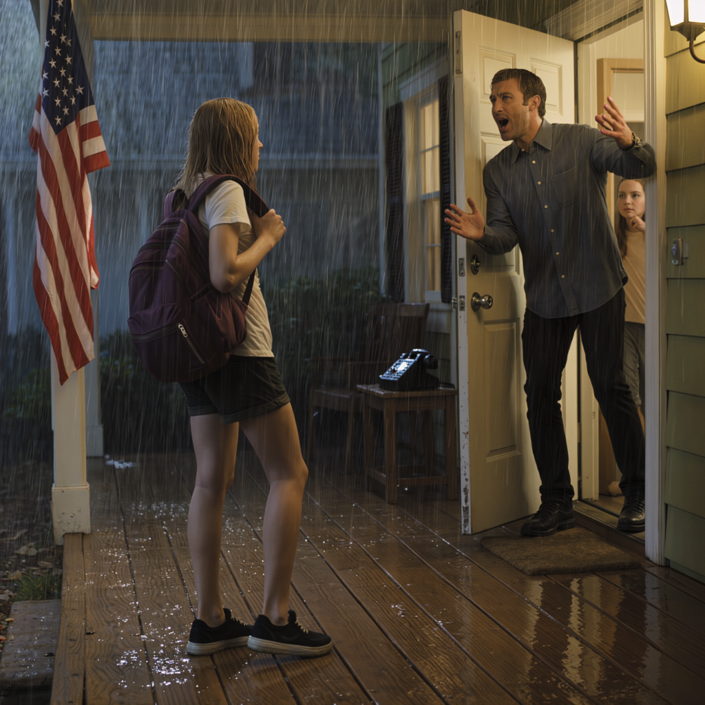 At 15, I was thrown out of the house in October rain because of my sister’s lie; my dad yelled: “Get out, I don’t need a screwed-up daughter!” I had only a backpack and soaked sneakers. Three hours later, the phone rang—police calling, ice-cold voice. Dad froze, his face turning chalk-white… while I woke up somewhere no one would expect, and the nursing home letter that had just arrived was waiting to be opened.