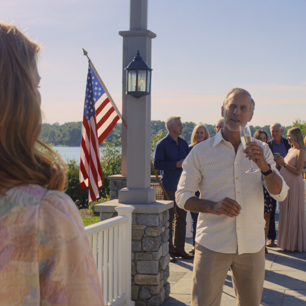 Dad raised his glass to celebrate my sister’s baby on the way, eyes wet as he called himself a ‘future grandpa,’ then he turned and asked loudly, ‘When’s your turn?’—I held my seven-month-old baby girl, smiled, and said, ‘It was my turn a long time ago… I invited you. Only your ‘favorite daughter’ decided to throw it away’… and the whole backyard suddenly went dead silent.