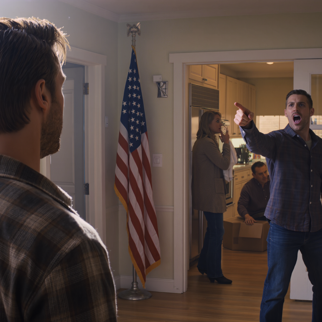 I gifted my parents a $425,000 seaside house for their 50th anniversary, kept it secret until the last moment; when I arrived, the door was wide open, my mother was crying into a dish towel, my father’s hands trembling among strange boxes. My sister and her husband lounged around with the TV blaring; my brother-in-law pointed to the porch and shouted, “My house—get out!” I set the cake down… then pulled out a folder that made the whole room go silent.