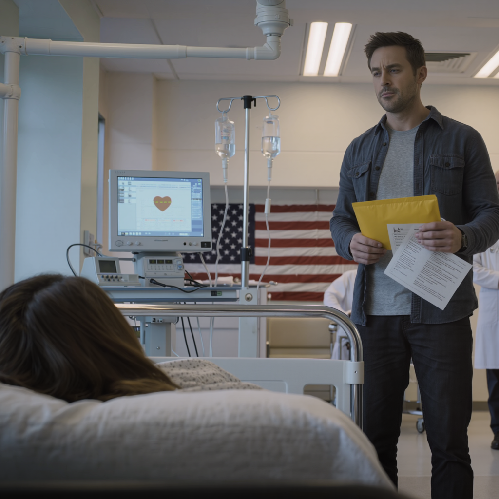 “‘Sign it! I want a perfect wife, not a burden in a wheelchair!’—my husband threw divorce papers at me right in the ICU, then put his mom on speaker to scold me, ‘Don’t be a burden.’ My hand shook as I signed, thinking I’d lost everything… but the moment my card was declined, a man with a cane walked in and called me by my full name—and my husband’s smile suddenly died.”