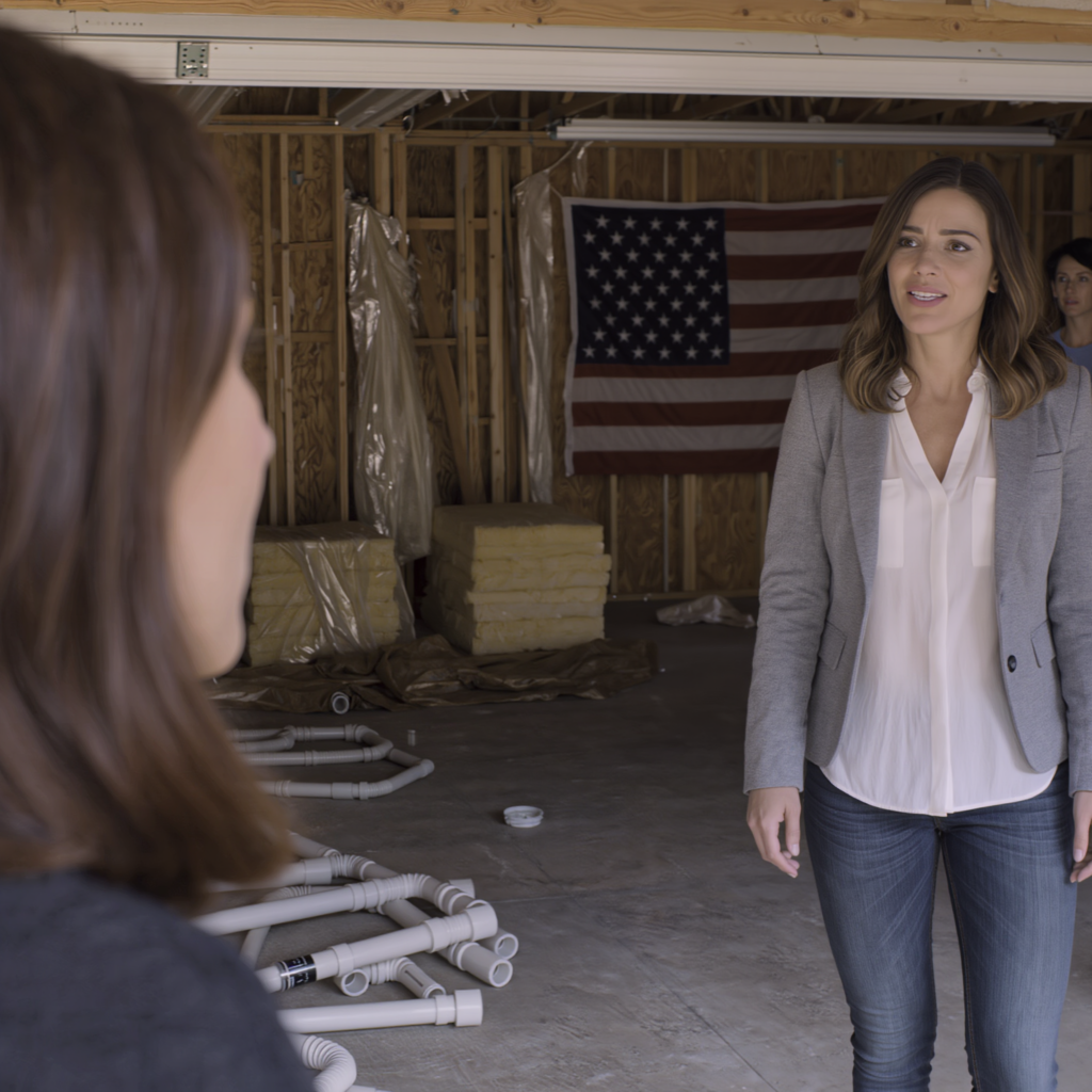 I wrapped up a project in Frankfurt, flew home 3 days early, and the moment I stepped out of the taxi in front of my $880,000 house in the suburbs, a drill was screaming from the garage: the walls were being smashed, strangers were putting up new framing, and my parents were standing there laughing. My sister spread her arms and declared, “I’m moving in here—you’re single!” I swallowed my laugh and walked away. The next morning she sobbed, “Sis… there are 5 police cars in front of my house.”