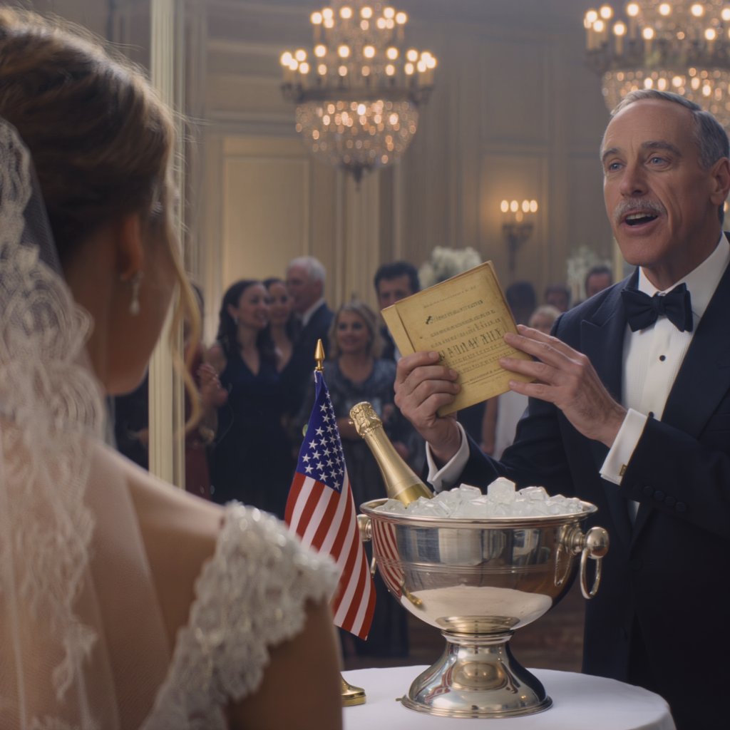 On my wedding day in Newport, Grandpa secretly slipped an old yellowed passbook into my hand; Dad snatched it, laughed into the microphone, and dropped it straight into a bucket of champagne ice: “Trash belongs with trash!” I didn’t scream—I just plunged my hand into the freezing water to save every page and walked out of the aisle… Three days later, I brought it to a downtown Boston bank—the teller suddenly went pale: “Ma’am, please do not leave.”