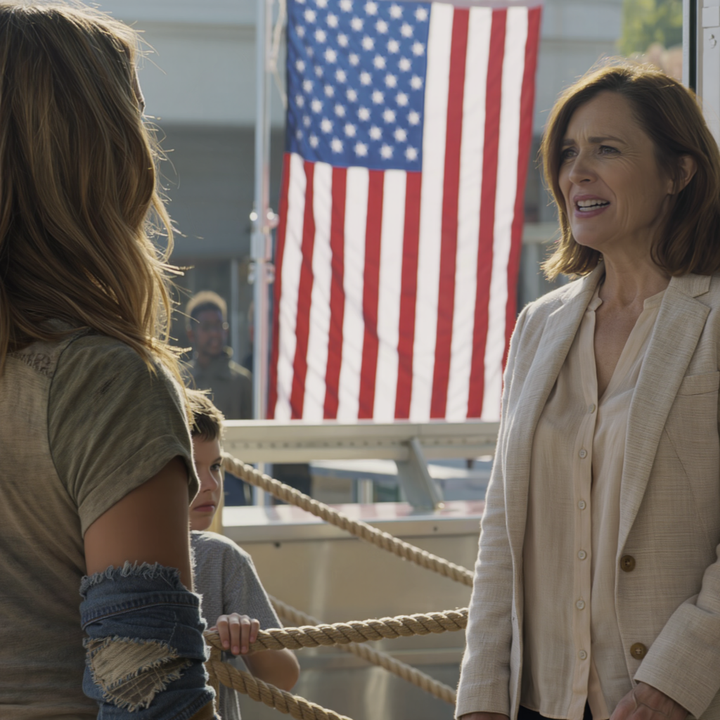 On a Tuesday morning in downtown Baltimore, I saw my sister’s duct-taped sneakers as she waited for a meal, her 7-year-old son clinging to her leg… she said they were “just struggling,” but her Honda was gone, they had to ride the bus in 90-degree heat, and her phone was always ready for her husband’s check-ins—so I pulled them into my car, turned on the AC, asked flat out, “Where’s the house?” and her answer gave me goosebumps…