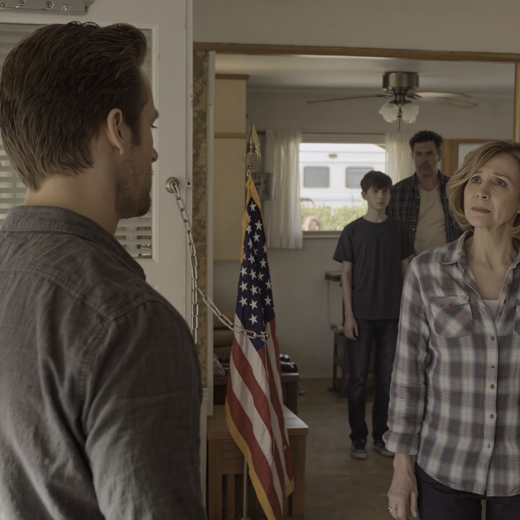 The day I showed off my new house, my family suddenly showed up like they were touring a model home: my parents smiled sweetly, my brother held his kid, my sister-in-law shot me a loaded look—then they told me a “single man” could live in the camper, and I should hand the house to the “real family.” I thought it was a joke until the lock got messed with and an agreement appeared. I simply raised my phone…