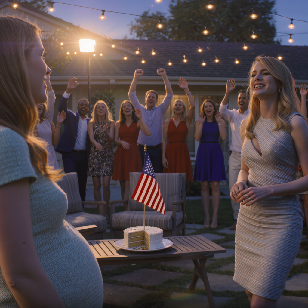 Right after we announced my pregnancy at my husband’s birthday party, my sister-in-law suddenly got “strangely kind,” bringing me a separate plate of food to apologize — but one small detail on it made me jump to my feet, and 5 minutes later someone else collapsed right in front of the whole family… while the backyard camera silently captured what no one dared to say out loud.