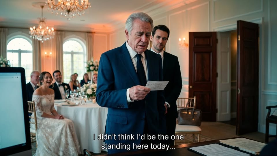 I attended my son’s wedding—the son I raised alone for years—and found my seat marked with a nameplate that read, “Low-educated fake dad.” The bride’s highly educated family burst into laughter. I stood up, ready to leave without a word.