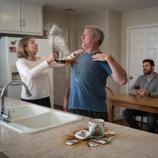 My Wife Splashed Coffee On Me When I Refused To Hand My Credit Card To Her Son. She Snapped, “Either Pay Up Or Leave!” So I Left Quietly. Days Later, She Came Home To An Empty House And… A Stranger In A Suit Waiting Inside.  Posted by