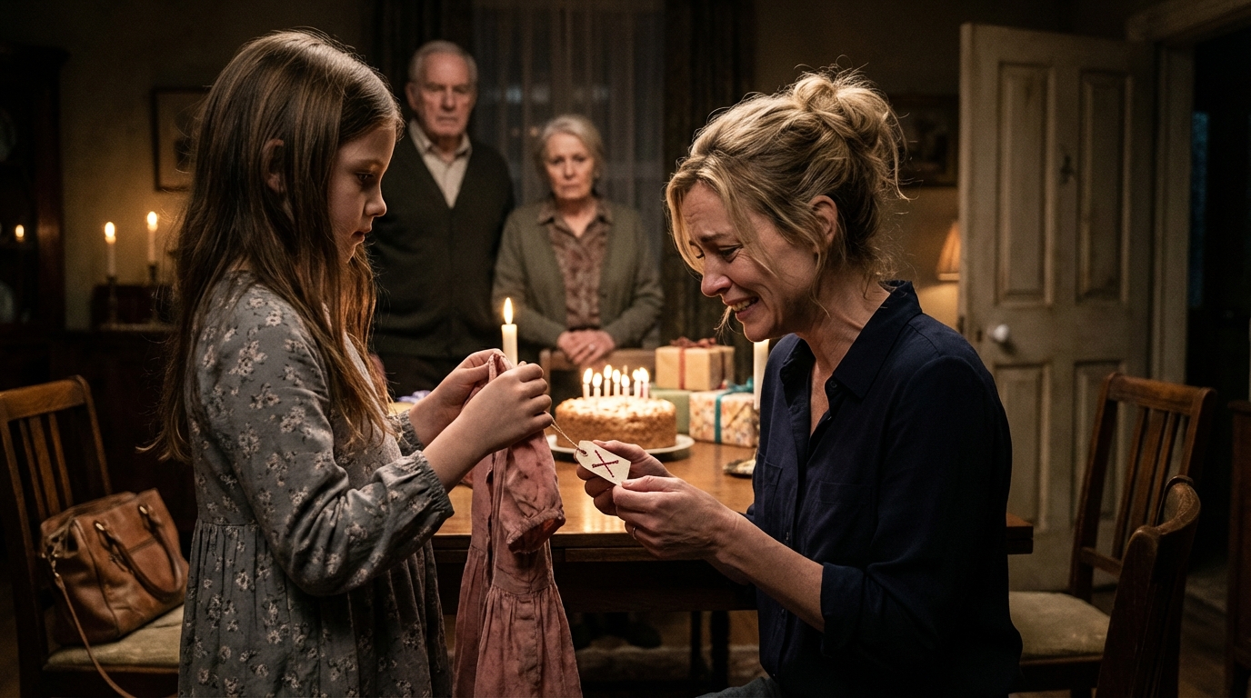 On my daughter’s eighth birthday, my parents gave her a pink dress. She looked happy—until she suddenly went still.