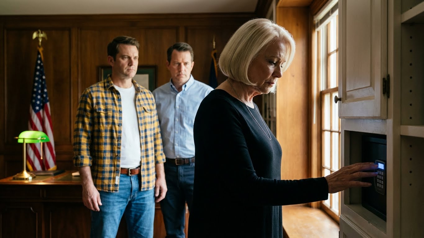 The Sunday my renovation crew opened my late husband’s office wall, I found a hidden room of names and tapes—and before nightfall, a federal badge was at my door asking what Thomas had really been hiding.