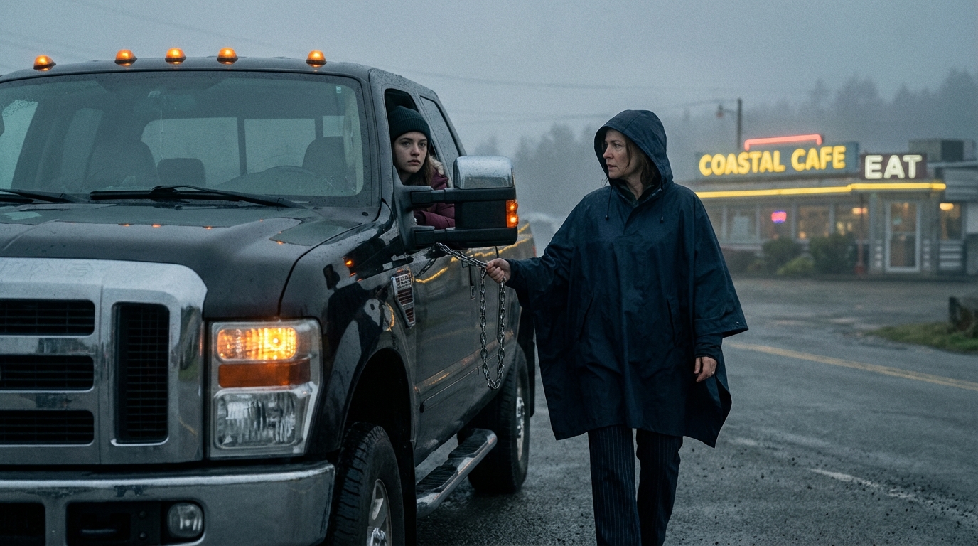 After A Long Day On Supply Duty, I Was Driving Back To Norfolk Base When I Saw A Family Stranded In The Storm. I Stopped, Hooked Their Car, And Towed Them Out, No Charge. The Father Just Asked My Name. Two Weeks Later, My Commander Called Me In. THE MAN SITTING THERE IN A FOUR-STAR UNIFORM