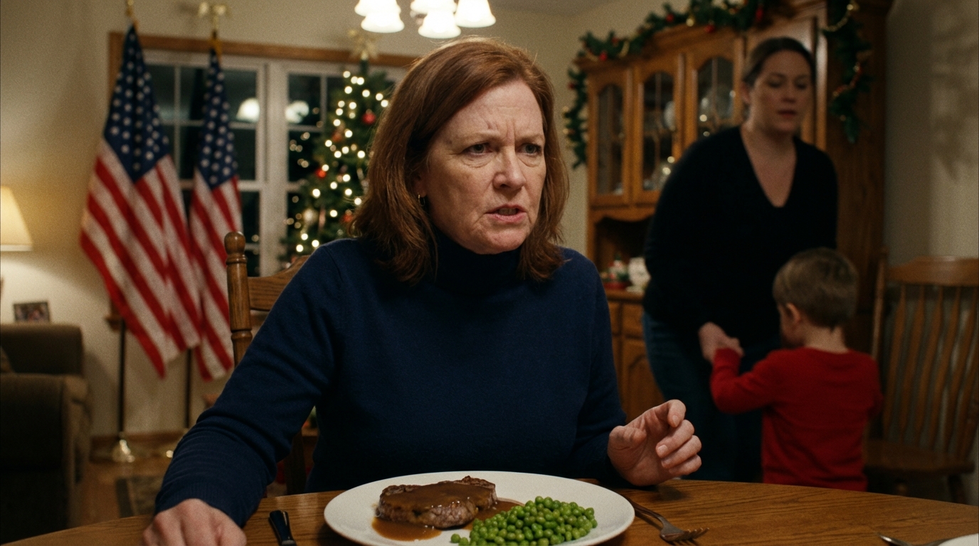 In the middle of Christmas dinner, my 7-year-old was still counting peas on her plate when my sister snapped, “Leave and never come back,” and Mom nodded, “Christmas is so much lighter without you.” I didn’t argue. I didn’t cry. I just walked into the kitchen, grabbed what I’d prepared, and said, “Then you won’t mind me doing this.” In under five minutes, they turned pale and begged me to stop.