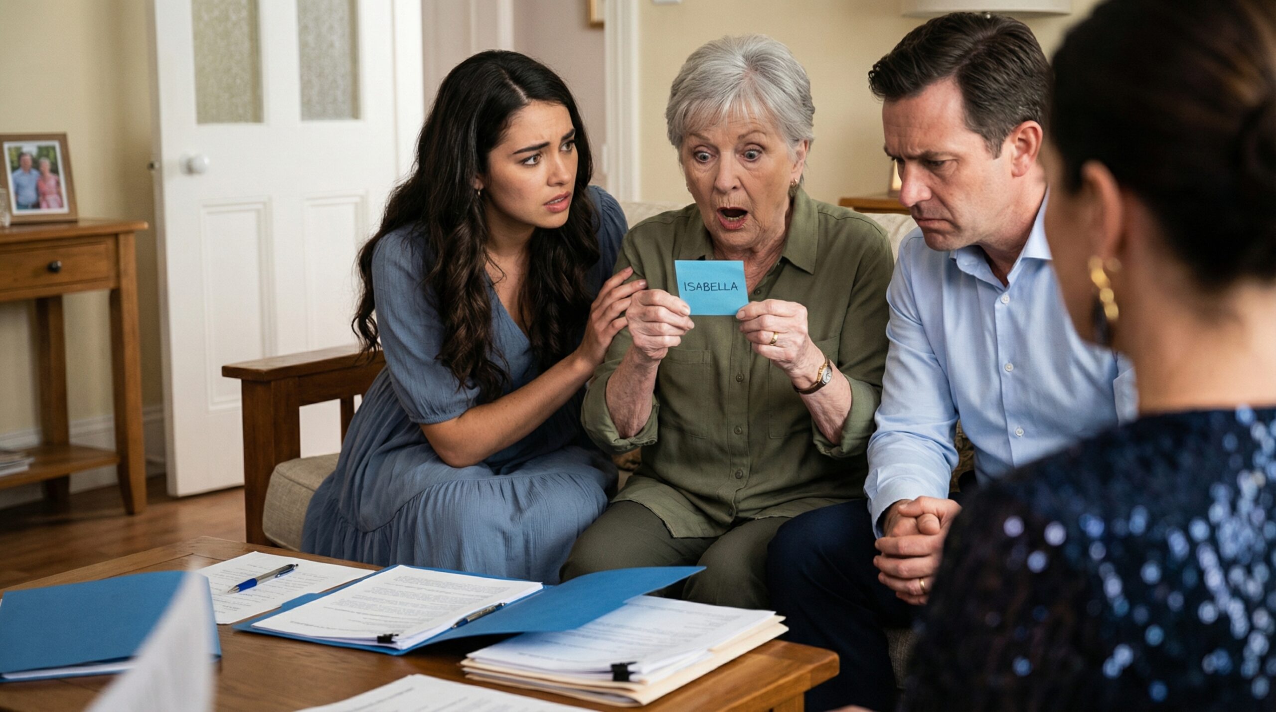 My daughter-in-law sprawled on my late husband’s sofa, accused me of taking her fifteen grand in front of everyone, and one calm question made her go white.