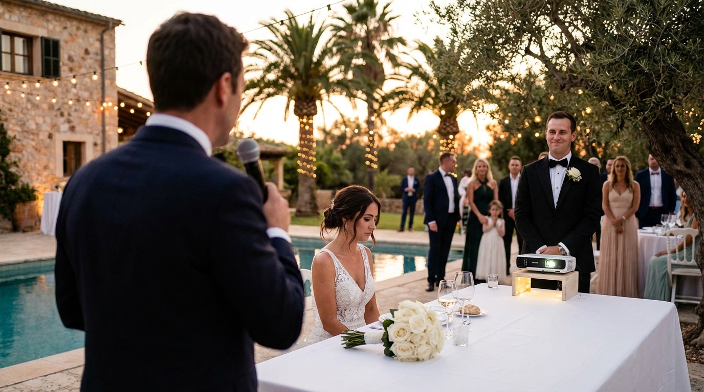 At My Wedding, My Dad Mocked Me. He Took The Microphone And Said, “Raise Your Glass To The Daughter Who Finally Found A Man Desperate Enough To Marry Her.” People Laughed, And I Froze. MY HUSBAND WALKED TO THE PROJECTOR AND PRESSED PLAY.