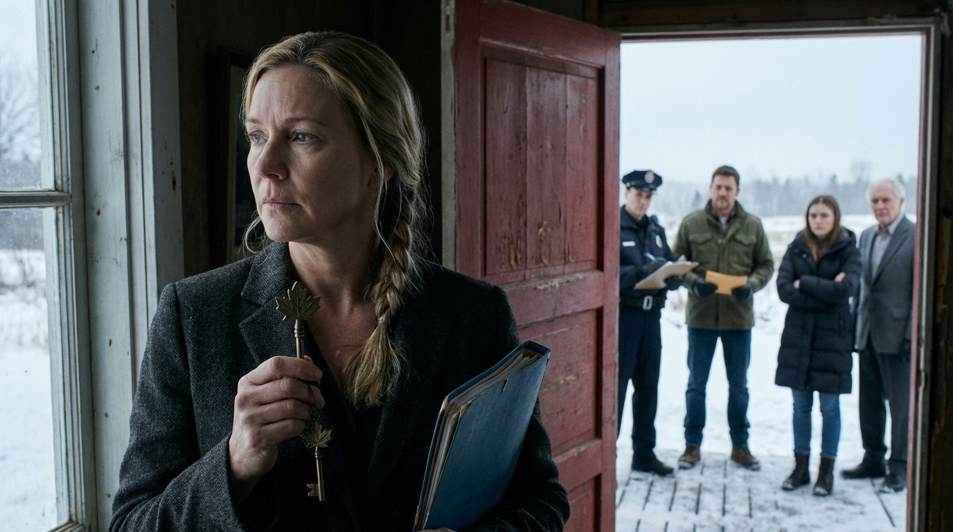 My husband flat-out forbade me for 24 years from going anywhere near his “farm” in Canada—then the day he died suddenly, his lawyer placed an old brass key into my hand and said: “From now on, it’s yours.” I planned to sell it immediately, but out of curiosity I drove to Alberta first. The moment the door opened, I lost my breath… and right then, the sound of tires grinding on gravel rose behind me.