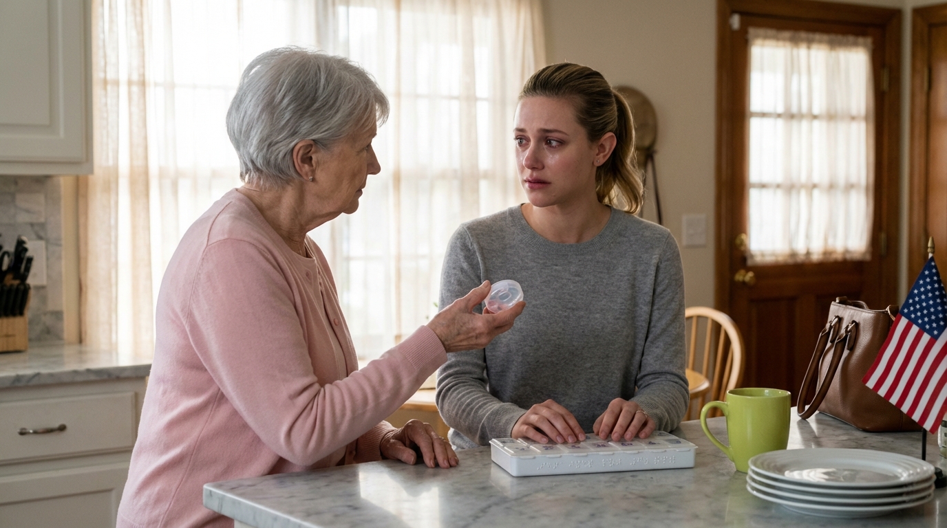 My daughter-in-law said it was “for safety” and hid all my medication. Every morning she handed me a strange pink pill in the weekly organizer. I swallowed it and felt my mind go foggy. That night I opened the locked cabinet, saw my bottles still sealed with my name on them, then I laid my hand on her beauty vitamin shelf. By morning, one small change made the whole house listen to what they’d been hiding.