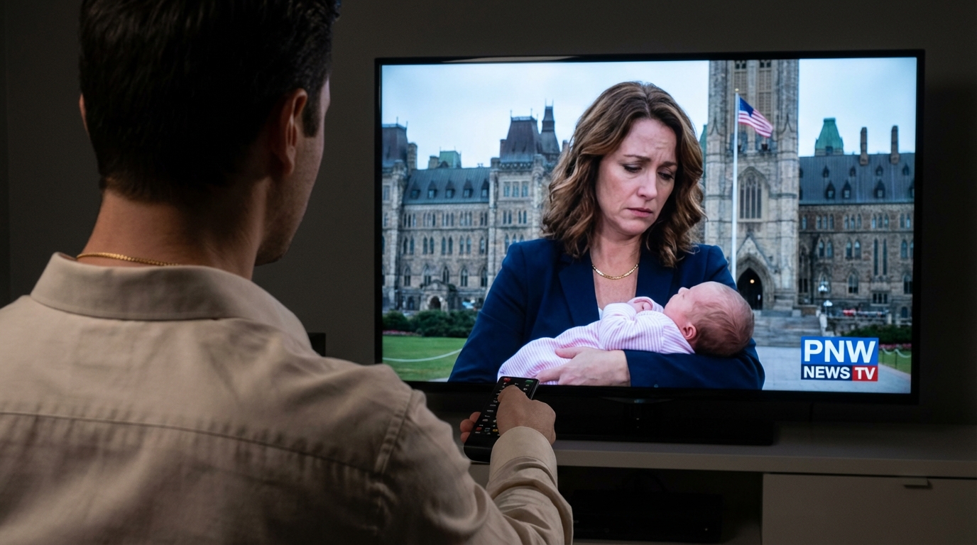 My husband walked out on me and our newborn twins because his wealthy mother ordered it. ‘She’s my mother I had no choice,’ he said, like obedience was an excuse. Months later, he turned on the evening news and went completely still, because the camera panned to me… and the reporter said one sentence that shattered his mother’s entire plan.