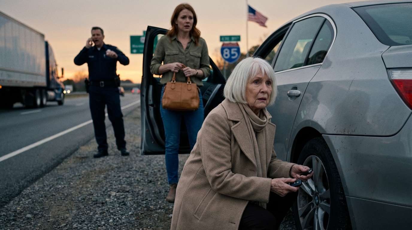 My son-in-law said my car needed maintenance to “keep me safe” before my weekend trip. The next day, when I went to pick it up, I dropped my purse and bent down to grab it—then I spotted something that didn’t belong there: a tracker hidden under the vehicle. I didn’t confront him. I didn’t panic. I quietly removed it, and then I let it “hitch a ride” far away from me on a long-haul truck heading north. The next day, I got a strange call…