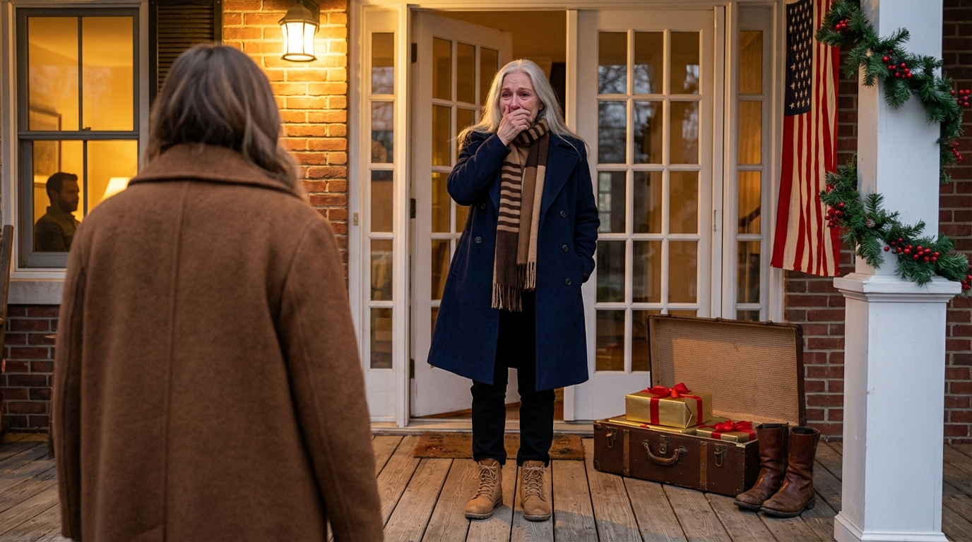 My mother begged me to fly 10 hours from London to San Diego for Christmas; when she opened the door, there was no hello, no hug—just a glance at my suitcase and: “You’ll babysit your brother’s kids. We’re going on a family trip.” My brother sneered, egging the kids on: “Don’t wipe your snot on her,” and they all laughed; I set the gifts down, remembered a strange email about the house… then smiled and said one thing—and my mom could only whisper: “No… no way!!!”