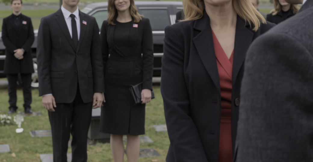 I wore a red silk dress to bury my husband—my son sneered, “Don’t dream of a single cent from Dad’s $55 million estate!” my daughter-in-law curled her lip: “We’re in charge now”… but the moment the will reading began, the lawyer said exactly one sentence and both of them went pale…