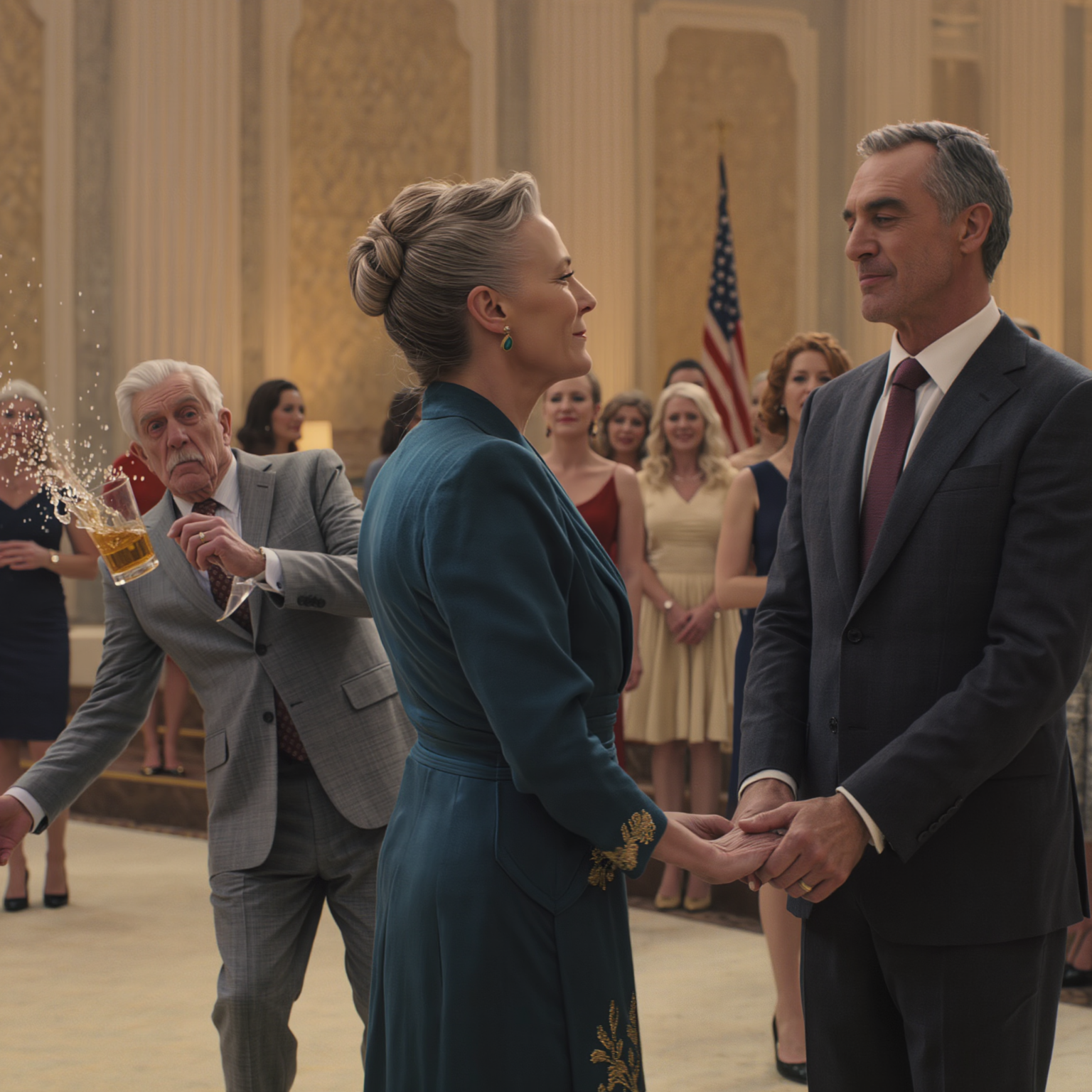 My husband deliberately pushed me to the back at the party—but then the CEO found me and said, ‘I’ve been looking for you all this time… My husband brought me to the gala to impress the new owner. ‘Stay toward the back—this dress will make people stare,’ he hissed. When the CEO arrived, he brushed right past my husband’s handshake. He walked straight to me, took my hands, and whispered with tears in his eyes, ‘I’ve been looking for you for thirty years… I never forgot you.’ My husband went rigid—then the glass in his hand slipped.