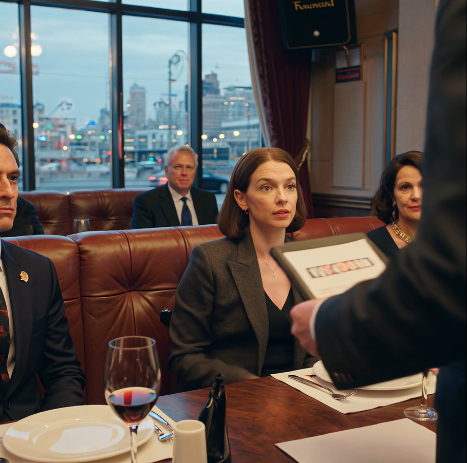 The server placed the $3,450 folder beside my water glass, and my mother smiled like it was normal.