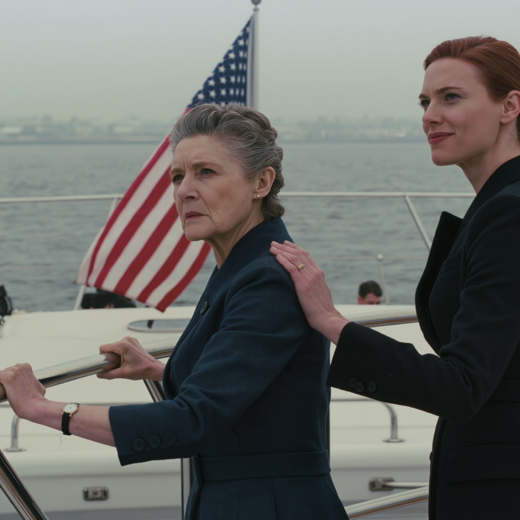 “Say hello to the river, Helen,” my daughter-in-law whispered as she shoved me overboard. My son just watched and smiled. They believed I had vanished with $2.7 billion, and everything would be signed in silence. But four days later, at my own funeral, someone in a black veil stared straight at them. And that evening… the armchair in the study already had someone sitting there, waiting.