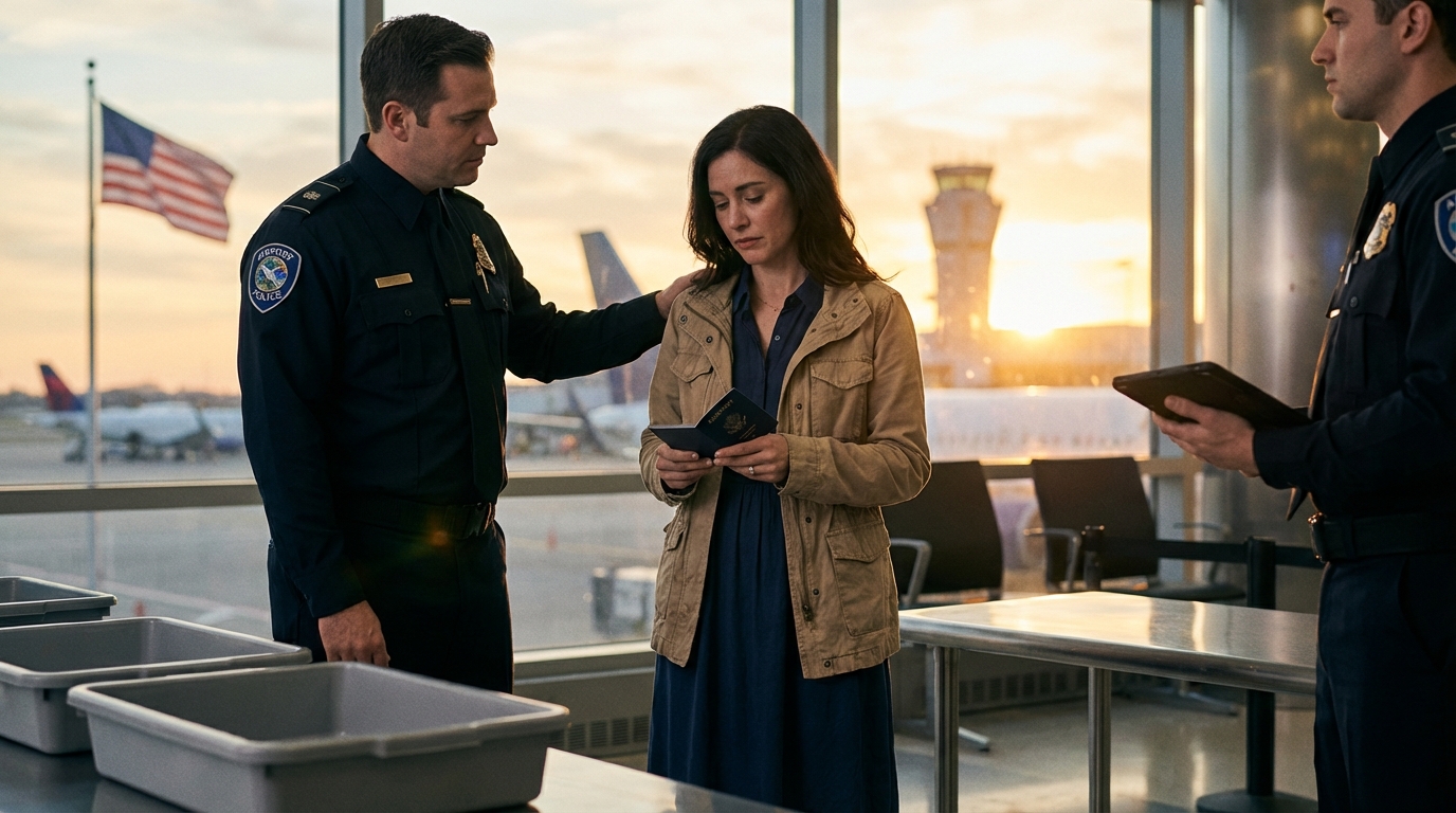 I Was At Airport Security, Belt In My Hands, Boarding Pass On The Tray. Then An Airport Officer Stepped Up: “Ma’am, Come With Us.” He Showed Me A Report—My Name, Serious Accusations. My Greedy Parents Had Filed It… Just To Make Me Miss My Flight. Because That Morning Was The Probate Hearing: Grandpa’s Will—My Inheritance. I Stayed Calm And Said Only: “Pull The Emergency Call Log. Right Now.” The Officer Checked His Screen, Paused, And His Tone Changed — But As Soon AS HE READ THE CALLER’S NAME…
