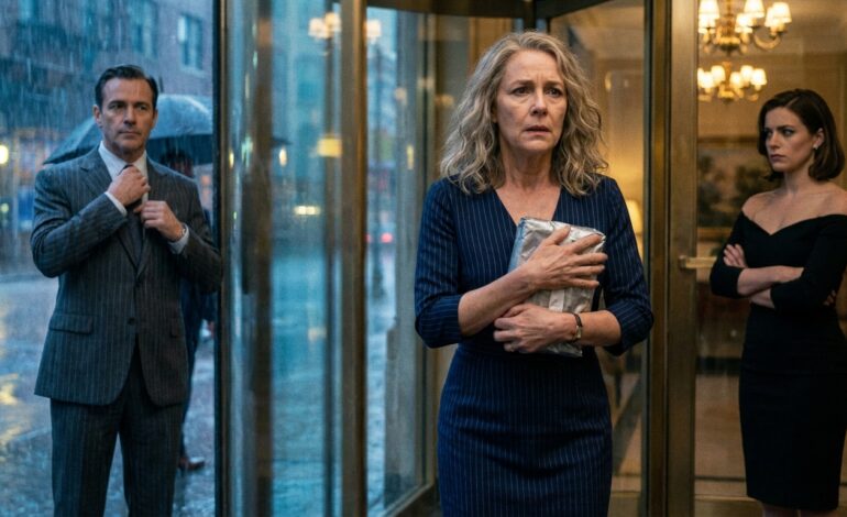 My daughter-in-law looked me dead in the eye and said, “Stay outside. This dinner is ‘family only.’” My son pretended not to see me—even though I’d flown nine hours from a tiny town outside South Dakota just to attend their anniversary. They closed the door in my face. I didn’t yell. I didn’t argue. I walked away. Twenty minutes later… people stopped eating, the music cut