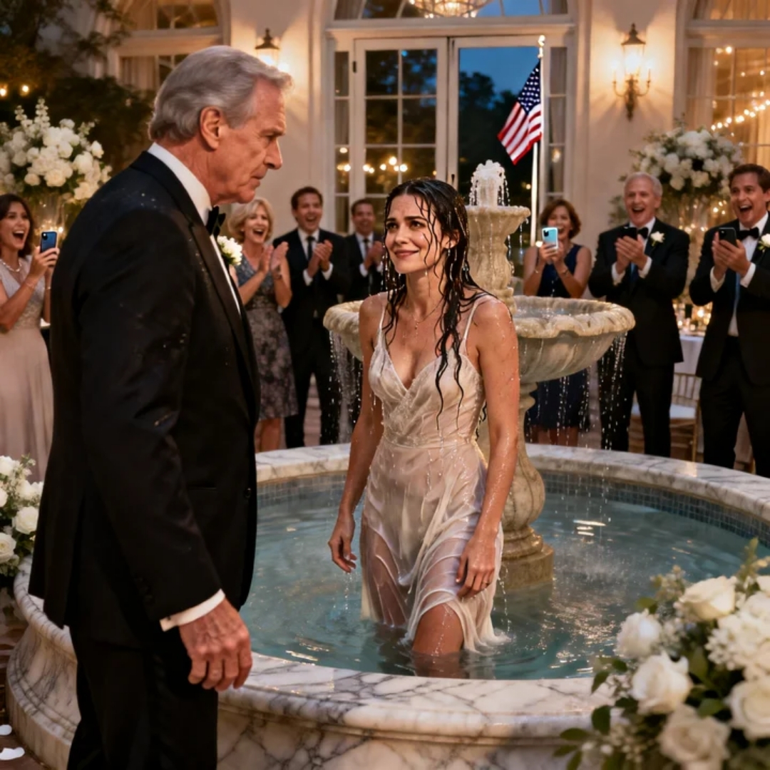 MY FAMILY LAUGHED WHEN I WALKED INTO MY SISTER’S WEDDING ALONE “SHE COULDN’T EVEN FIND A DATE” MY FATHER SCREAMED, BEFORE PUSHING ME INTO THE FOUNTAIN. THE GUESTS CLAPPED. I SMILED THROUGH THE WATER AND SAID “REMEMBER THIS MOMENT”. 20 MINUTES LATER, MY SECRET BILLIONAIRE HUSBAND ARRIVED, AND THEY ALL WENT PALE THEY ALL WENT PALE