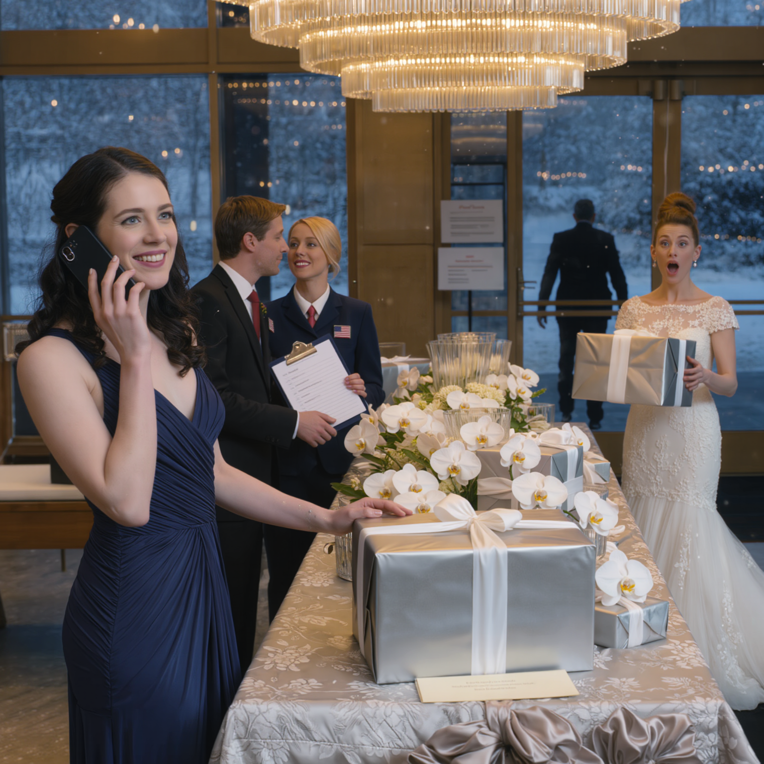 When I showed up at my sister’s wedding and stated my name, the staff froze and whispered, ‘Haley isn’t allowed in.’ I called my sister, and she scoffed, ‘You’re basically just a maid go through the back door.’ I didn’t bother or make a fuss. I quietly left, returning just long enough to place a heavy platinum box on the gift table, then disappeared. A few hours later, she opened it and screamed, then called me repeatedly…